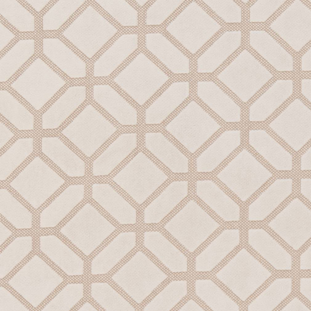 D1066 Ivory Geometric by Charlotte Designer Fabric Microfibers III 74% Cotton, 13% Nylon, 8% Acrylic, 5% Polyurethane Turkey Exceeds 80,000 Wyzenbeek Rubs (Heavy Duty) Horizontal 3.5" x Vertical 3.5" 54 Inches - Swanky Fabrics -