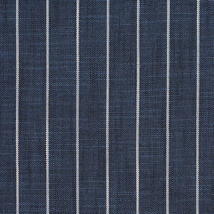 D113 Indigo Pinstripe by Charlotte Designer Fabric Clubhouse Collection 100% Woven Polyester Asia Exceeds 120,000 Wyzenbeek Rubs (Heavy Duty) </p><p>Repeat: Horizontal: 1" 54 Inches - Swanky Fabrics -