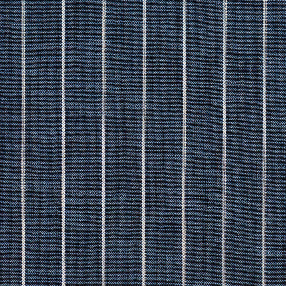 D113 Indigo Pinstripe by Charlotte Fabric Clubhouse Collection 100% Woven Polyester Asia Exceeds 120,000 Wyzenbeek Rubs (Heavy Duty) Horizontal: 1" 54 Inches - Fabric Carolina -