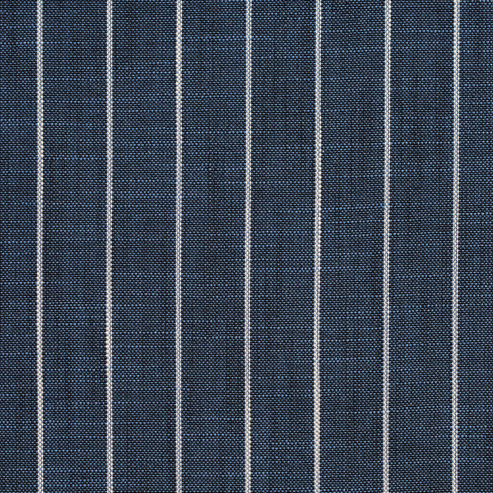 D113 Indigo Pinstripe by Charlotte Fabric Clubhouse Collection 100% Woven Polyester Asia Exceeds 120,000 Wyzenbeek Rubs (Heavy Duty) Horizontal: 1" 54 Inches - Fabric Carolina -
