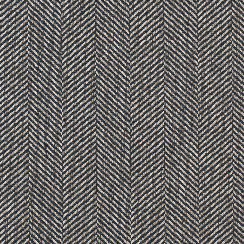 D1237 Indigo Chevron by Charlotte Fabric Mid Century Textures 100% Woven Polyester China Exceeds 100,000 Wyzenbeek Rubs (Heavy Duty) Horizontal 2.75" 54 Inches - Fabric Carolina -