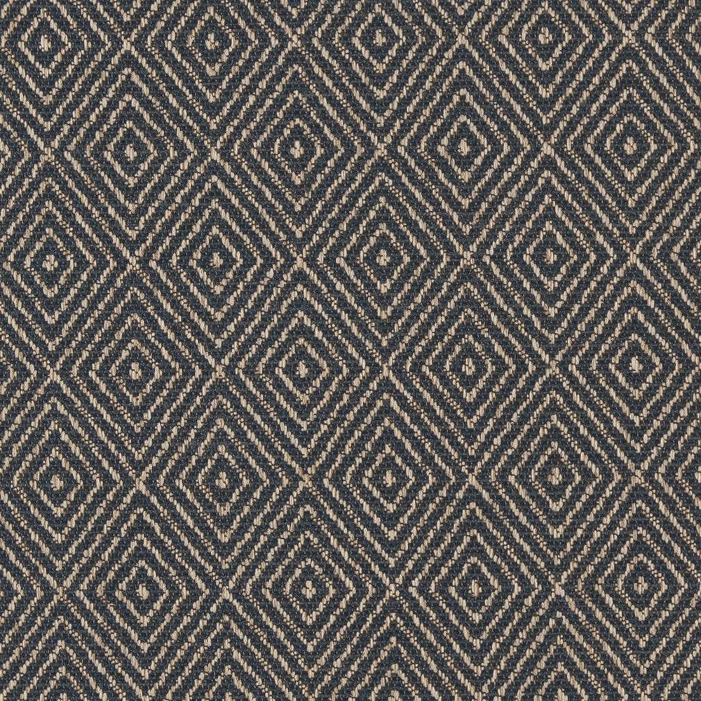 D1242 Indigo Diamond by Charlotte Designer Fabric Mid Century Textures 100% Woven Polyester China Exceeds 100,000 Wyzenbeek Rubs (Heavy Duty) Horizontal 2.25" x Vertical 3.25" 54 Inches - Swanky Fabrics -