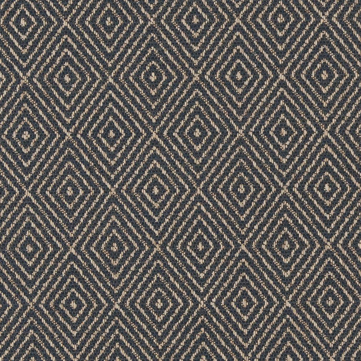 D1242 Indigo Diamond by Charlotte Designer Fabric Mid Century Textures 100% Woven Polyester Asia Exceeds 100,000 Wyzenbeek Rubs (Heavy Duty) </p><p>Repeat: Horizontal: 2.25" x Vertical: 3.25" 54 Inches - Swanky Fabrics -