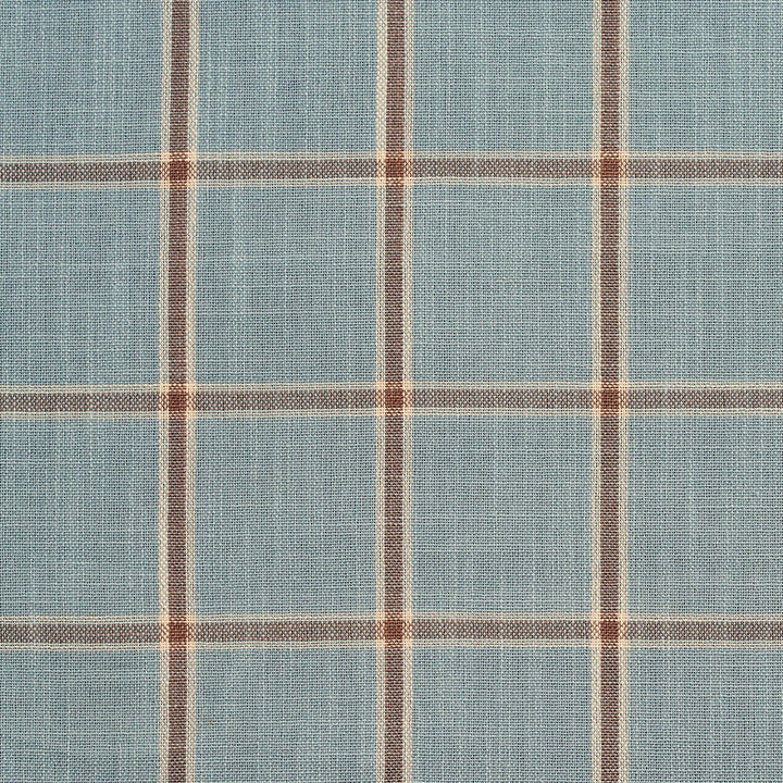 D139 Cornflower Windowpane by Charlotte Designer Fabric Clubhouse Collection 100% Woven Polyester Asia Exceeds 120,000 Wyzenbeek Rubs (Heavy Duty) Horizontal: 2.75" x Vertical: 2.75" 54 Inches - Swanky Fabrics -