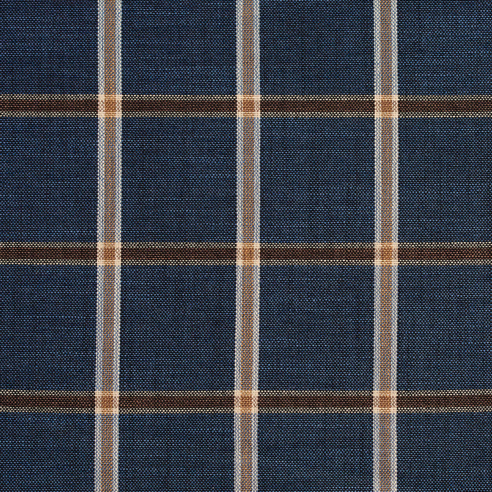 D141 Indigo Windowpane by Charlotte Designer Fabric Clubhouse Collection 100% Woven Polyester Asia Exceeds 120,000 Wyzenbeek Rubs (Heavy Duty) </p><p>Repeat: Horizontal: 2.75" x Vertical: 2.75" 54 Inches - Swanky Fabrics -