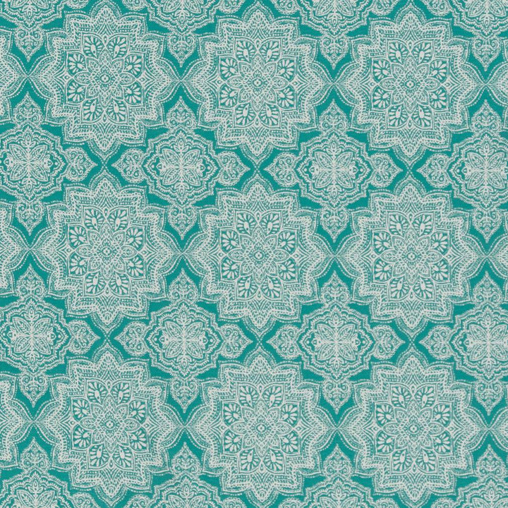 D1434 Lagoon Mandala by Charlotte Designer Fabric Vibrant Wovens 100% Woven Polypropylene Europe Exceeds 100,000 Wyzenbeek Rubs (Heavy Duty) Horizontal 6" x Vertical 7" 54 Inches - Swanky Fabrics -