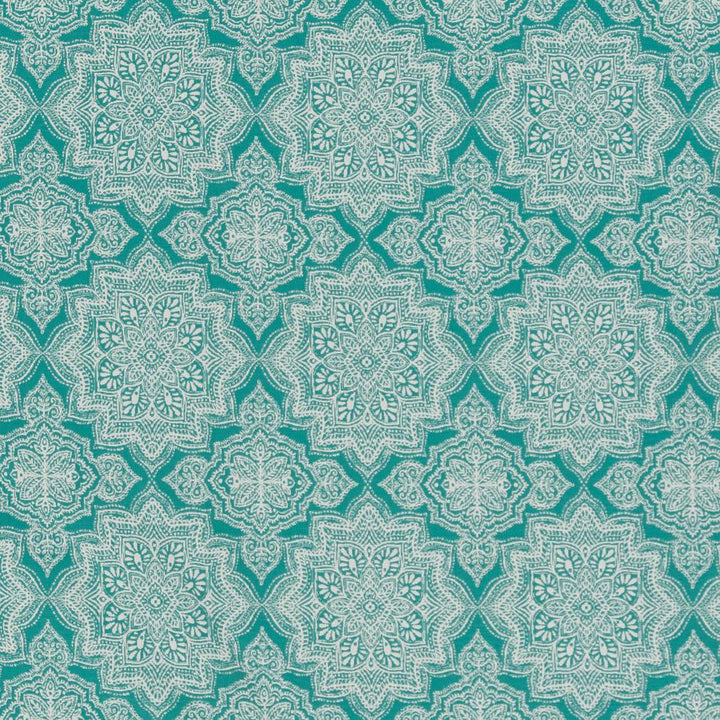 D1434 Lagoon Mandala by Charlotte Fabric Vibrant Wovens 100% Woven Polypropylene Europe Exceeds 100,000 Wyzenbeek Rubs (Heavy Duty) Horizontal 6" x Vertical 7" 54 Inches - Fabric Carolina -