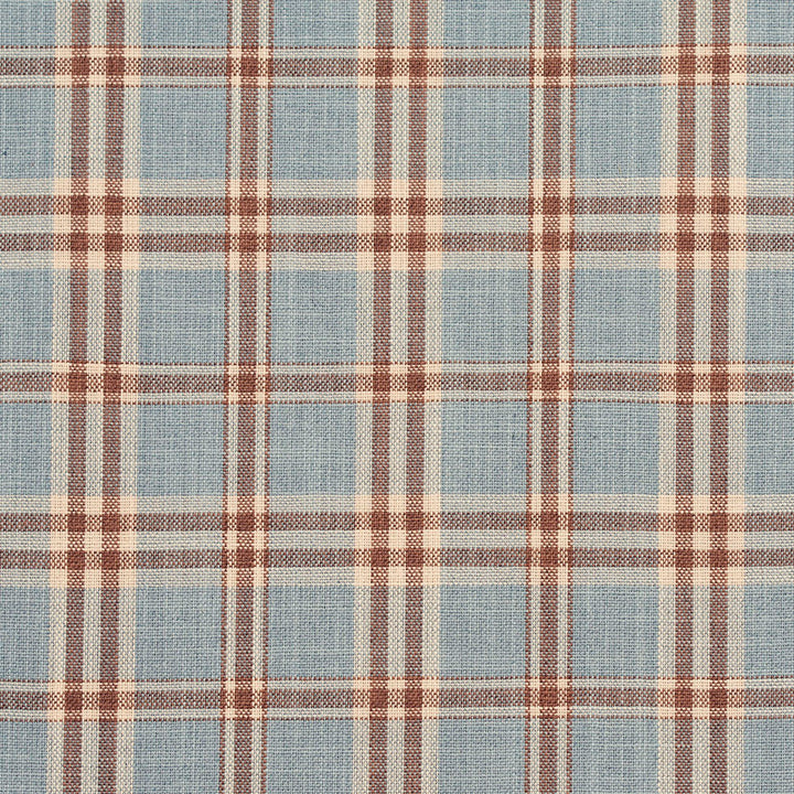 D153 Cornflower Tartan by Charlotte Fabric Clubhouse Collection 100% Woven Polyester Asia Exceeds 120,000 Wyzenbeek Rubs (Heavy Duty) Horizontal: 3.75" x Vertical: 3.75" 54 Inches - Fabric Carolina -