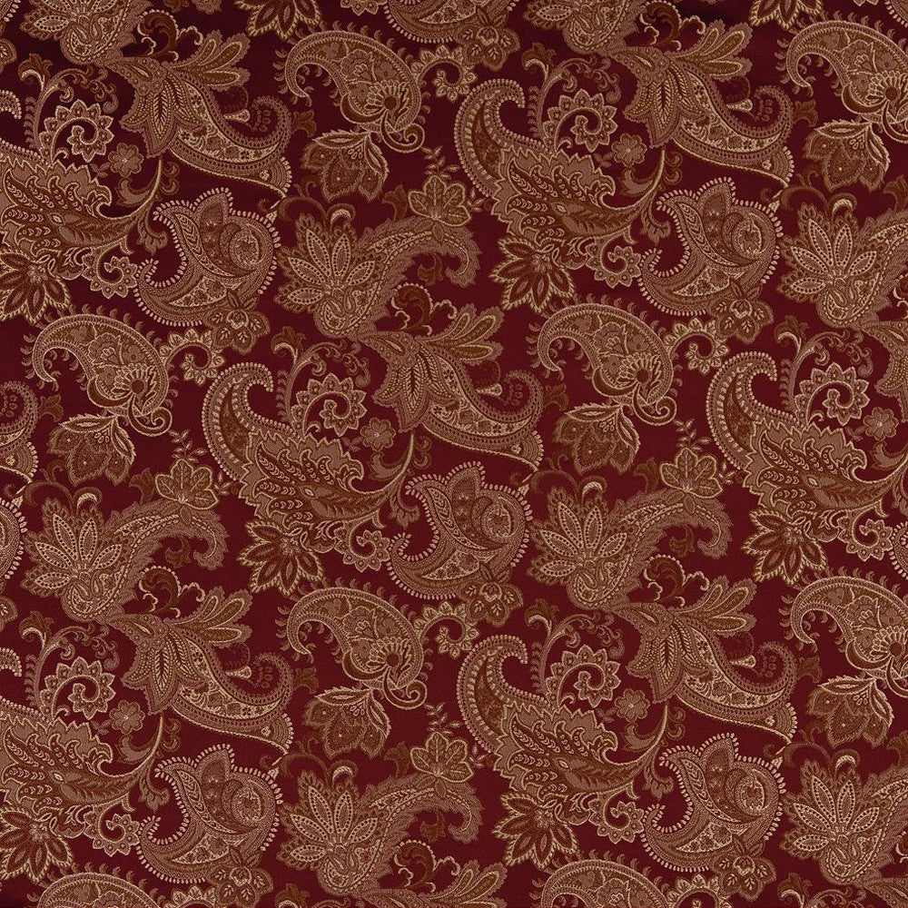 D1555 Merlot Paisley by Charlotte Fabric Elegant Damasks 100% Woven Polyester Turkey Exceeds 50,000 Wyzenbeek Rubs (Heavy Duty) </p><p>Repeat: Horizontal: 14" x Vertical: 15" 54 Inches - Fabric Carolina -