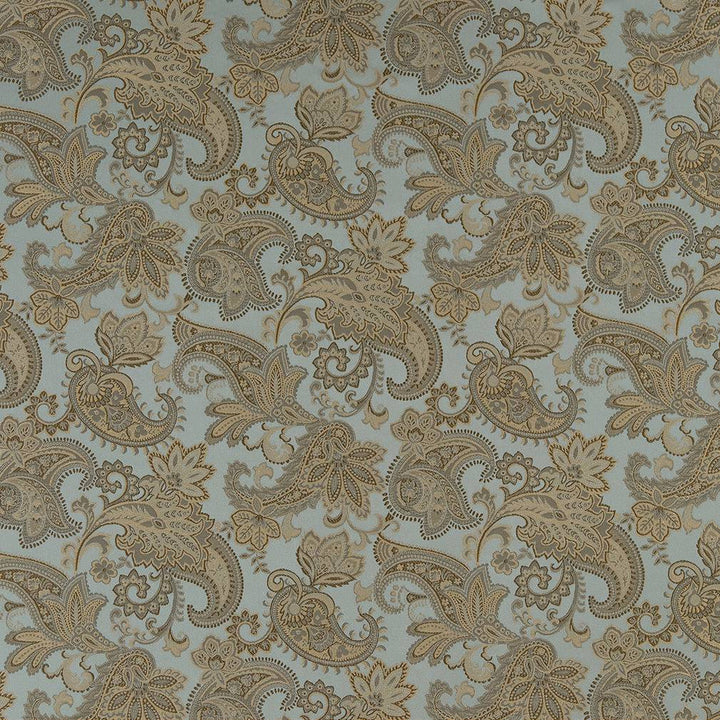 D1557 Seaglass Paisley by Charlotte Designer Fabric Elegant Damasks 100% Woven Polyester Turkey Exceeds 50,000 Wyzenbeek Rubs (Heavy Duty) Horizontal 14" x Vertical 15" 54 Inches - Swanky Fabrics -