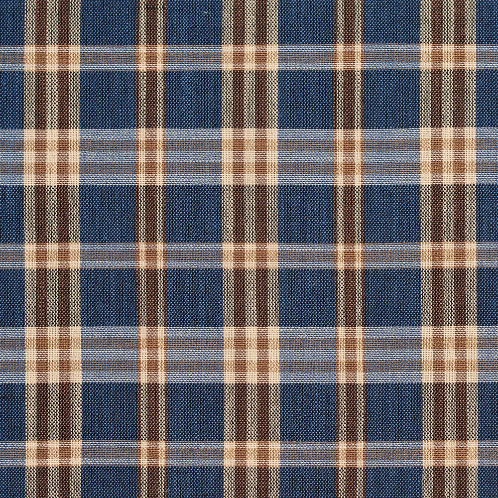 D155 Indigo Tartan by Charlotte Fabric Clubhouse Collection 100% Woven Polyester Asia Exceeds 120,000 Wyzenbeek Rubs (Heavy Duty) Horizontal: 3.75" x Vertical: 3.75" 54 Inches - Fabric Carolina -