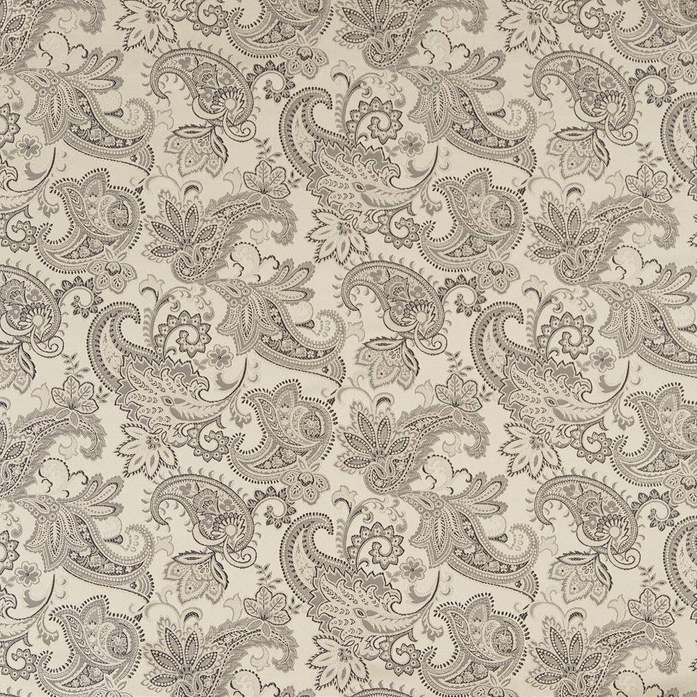 D1561 Platinum Paisley by Charlotte Fabric Elegant Damasks 100% Woven Polyester Turkey Exceeds 50,000 Wyzenbeek Rubs (Heavy Duty) </p><p>Repeat: Horizontal: 14" x Vertical: 15" 54 Inches - Fabric Carolina -
