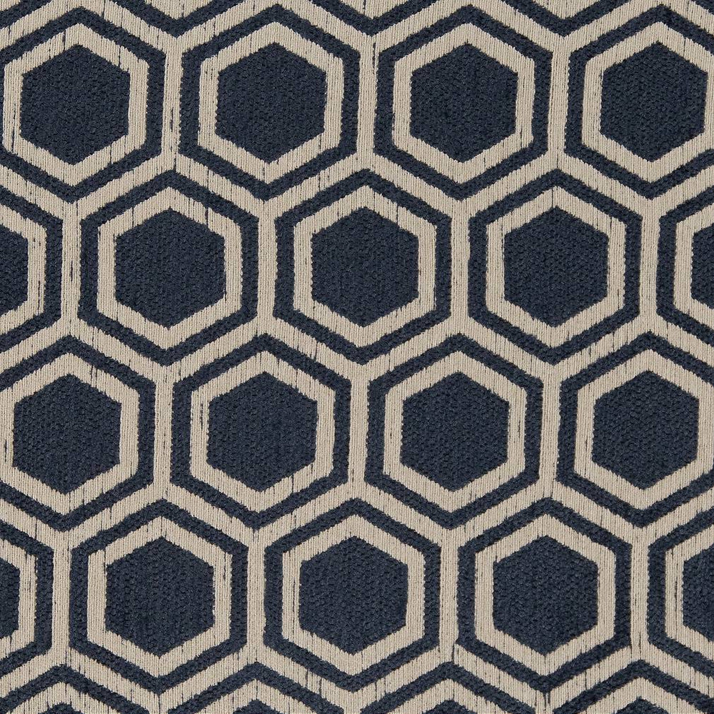 D1636 Indigo by Charlotte Designer Fabric Eco Patterns 100% Woven Polypropylene Made In USA Exceeds 60,000 Wyzenbeek Rubs (Heavy Duty) Horizontal 4" x Vertical 7" 54 Inches - Swanky Fabrics -