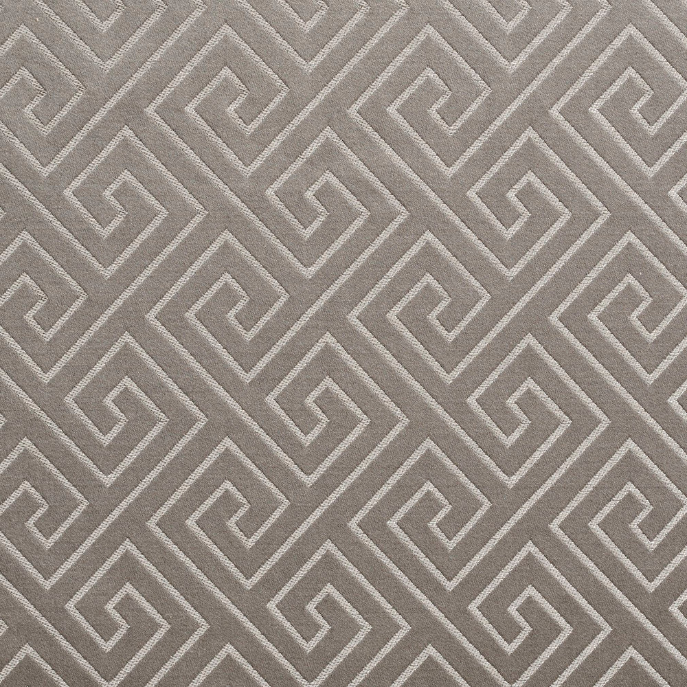 D173 Platinum Greek Key by Charlotte Fabric Sateens 100% Woven Polyester Asia Exceeds 100,000 Wyzenbeek Rubs (Heavy Duty) Horizontal: 3.5" x Vertical: 3.5" 54 Inches - Fabric Carolina -