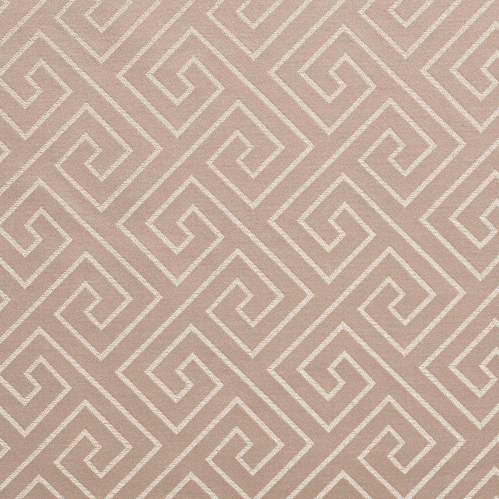 D175 Taupe Greek Key by Charlotte Fabric Sateens 100% Woven Polyester Asia Exceeds 100,000 Wyzenbeek Rubs (Heavy Duty) Horizontal: 3.5" x Vertical: 3.5" 54 Inches - Fabric Carolina -