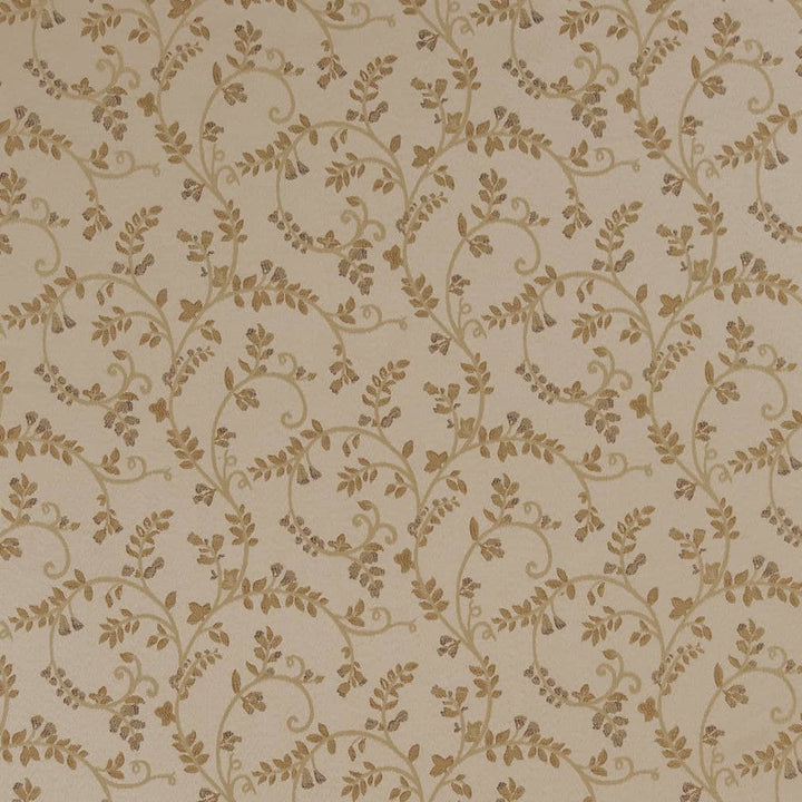 D1809 Champagne Nicolette by Charlotte Designer Fabric Vintage Elegance 100% Woven Polyester Asia Exceeds 120,000 Wyzenbeek Rubs (Heavy Duty) </p><p>Repeat: Horizontal: 15" x Vertical: 9" 54 Inches - Swanky Fabrics -