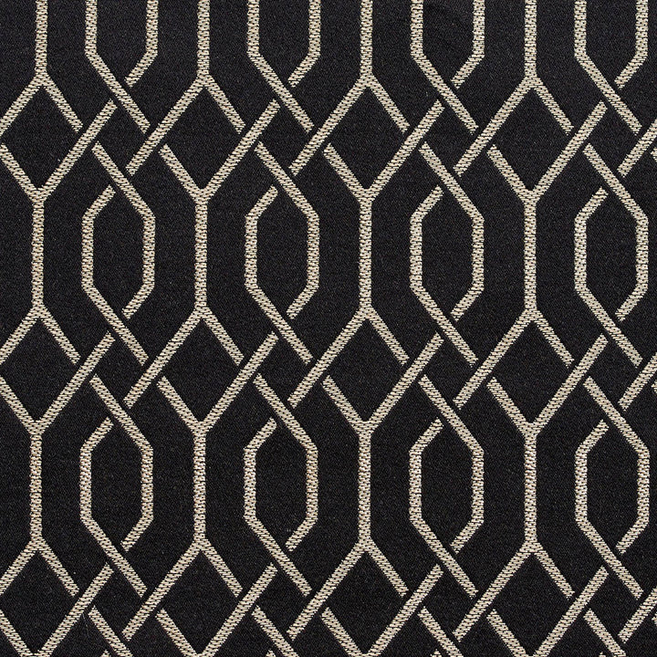 D181 Ebony Lattice by Charlotte Designer Fabric Sateens 100% Woven Polyester Asia Exceeds 100,000 Wyzenbeek Rubs (Heavy Duty) </p><p>Repeat: Horizontal: 2" x Vertical: 2.75" 54 Inches - Swanky Fabrics -
