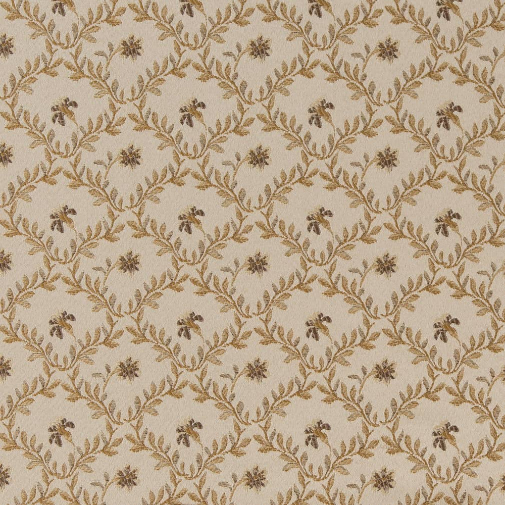 D1847 Champagne Juliet by Charlotte Designer Fabric Vintage Elegance 100% Woven Polyester Asia Exceeds 120,000 Wyzenbeek Rubs (Heavy Duty) </p><p>Repeat: Horizontal: 4" x Vertical: 3.25" 54 Inches - Swanky Fabrics -