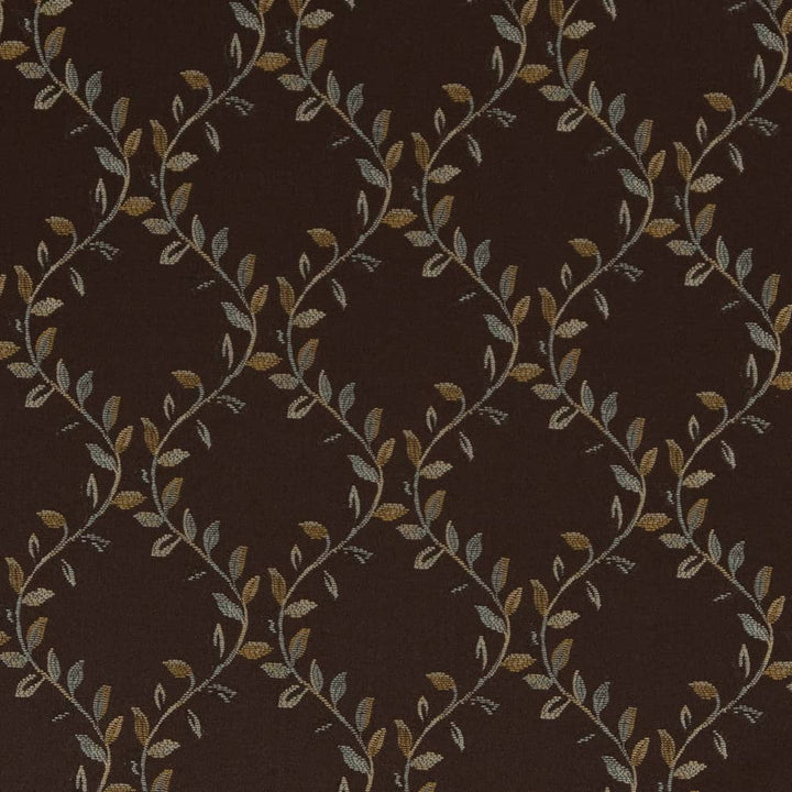 D1853 Walnut Ella by Charlotte Designer Fabric Vintage Elegance 100% Woven Polyester Asia Exceeds 120,000 Wyzenbeek Rubs (Heavy Duty) </p><p>Repeat: Horizontal: 5" x Vertical: 5.5" 54 Inches - Swanky Fabrics -