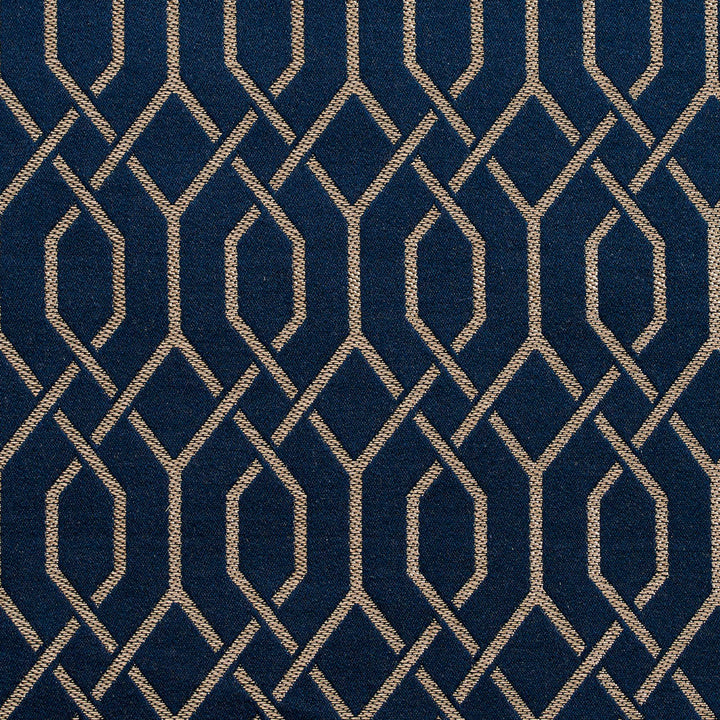 D189 Sapphire Lattice by Charlotte Designer Fabric Sateens 100% Woven Polyester Asia Exceeds 100,000 Wyzenbeek Rubs (Heavy Duty) Horizontal: 2" x Vertical: 2.75" 54 Inches - Swanky Fabrics -