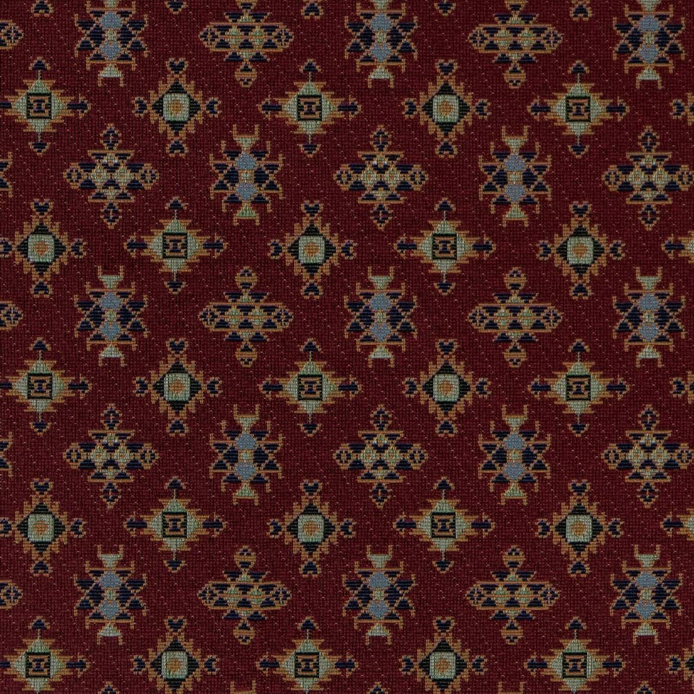 D2012 Claret by Charlotte Designer Fabric Southwest 62% Cotton, 38% Polyester Made In USA Exceeds 100,000 Wyzenbeek Rubs (Heavy Duty) </p><p>Repeat: Horizontal: 6" x Vertical: 7" 54 Inches - Swanky Fabrics -