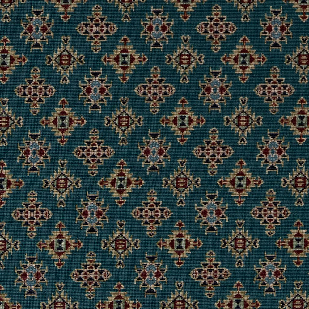 D2014 Turquoise by Charlotte Designer Fabric Southwest 62% Cotton, 38% Polyester Made In USA Exceeds 100,000 Wyzenbeek Rubs (Heavy Duty) </p><p>Repeat: Horizontal: 6" x Vertical: 7" 54 Inches - Swanky Fabrics -