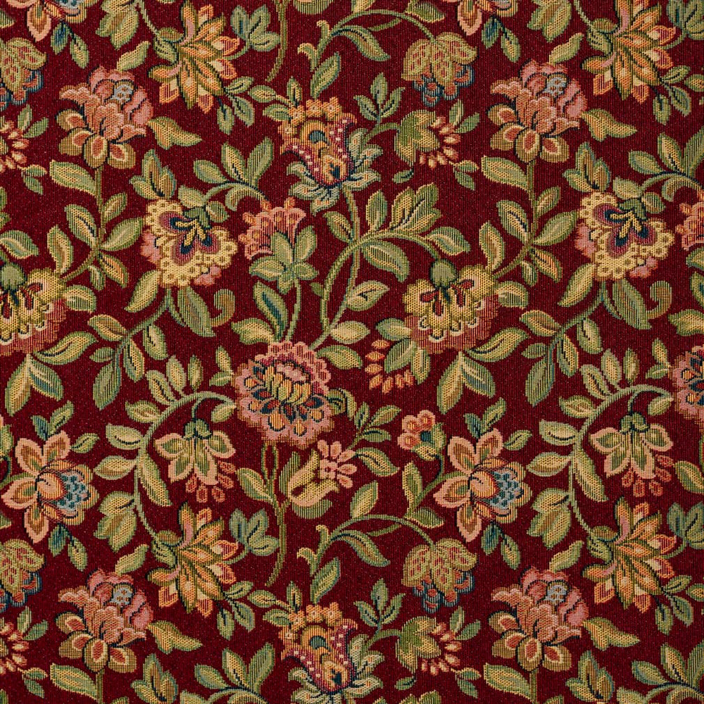 D2048 Wine by Charlotte Fabric Tapestry Classics II 55% Polyester, 45% Cotton Canada Exceeds 80,000 Wyzenbeek Rubs (Heavy Duty) </p><p>Repeat: Horizontal: 12" x Vertical: 14" 54 Inches - Fabric Carolina -