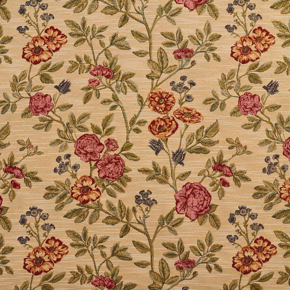 D2057 Ecru Bouquet by Charlotte Designer Fabric Tapestry Classics II 70% Polyester, 30% Cotton Asia Exceeds 30,000 Wyzenbeek Rubs (Heavy Duty) </p><p>Repeat: Horizontal: 14" x Vertical: 14" 54 Inches - Swanky Fabrics -