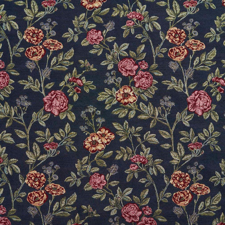 D2058 Navy Bouquet by Charlotte Designer Fabric Tapestry Classics II 70% Polyester, 30% Cotton Asia Exceeds 30,000 Wyzenbeek Rubs (Heavy Duty) </p><p>Repeat: Horizontal: 14" x Vertical: 14" 54 Inches - Swanky Fabrics -