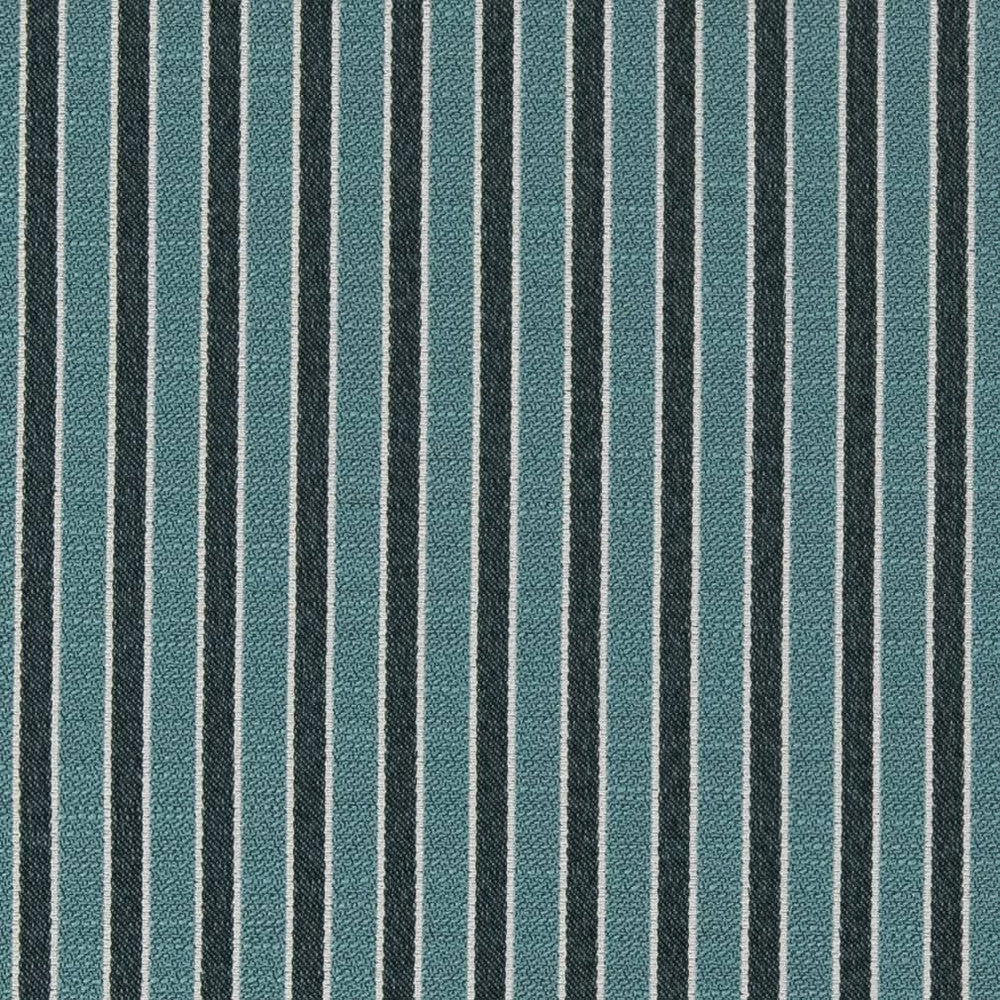 D2129 Aqua Stripe by Charlotte Designer Fabric Small Scale Patterns 100% Woven Polyester Asia Exceeds 100,000 Wyzenbeek Rubs (Heavy Duty) </p><p>Repeat: Horizontal: 1" 54 Inches - Swanky Fabrics -