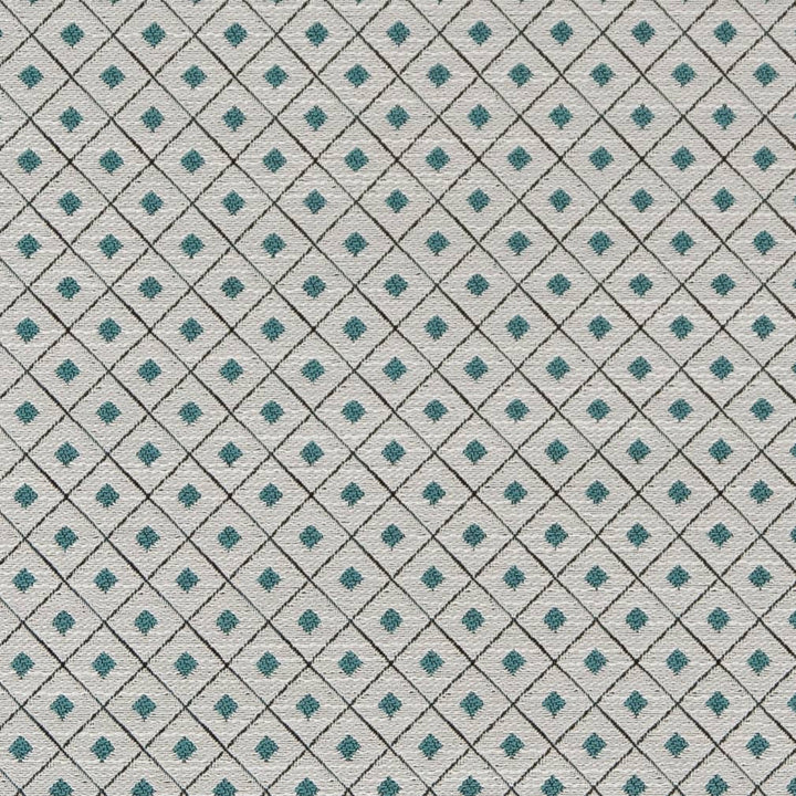 D2149 Aqua Diamond by Charlotte Fabric Small Scale Patterns 100% Woven Polyester Asia Exceeds 100,000 Wyzenbeek Rubs (Heavy Duty) </p><p>Repeat: Horizontal: 1" x Vertical: 1" 54 Inches - Fabric Carolina -