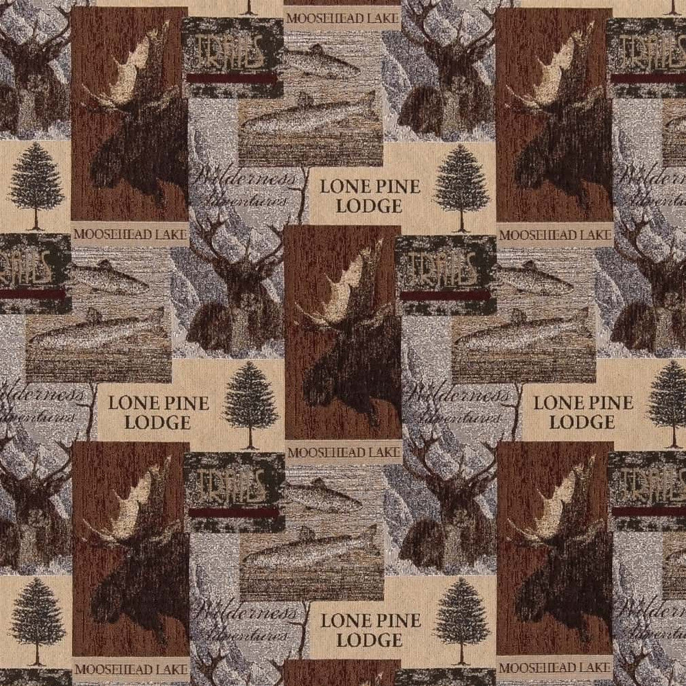 D2674 Lodge by Charlotte Designer Fabric Novelty Tapestry 55% Polyester, 45% Cotton Asia Exceeds 114,000 Wyzenbeek Rubs </p><p>Repeat: Horizontal 14" x Vertical 14" 54 Inches - Swanky Fabrics -