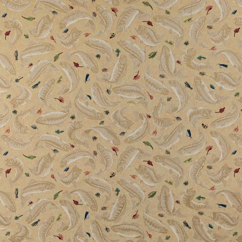 D2680 Fishing Khaki by Charlotte Fabric Novelty Tapestry 62% Cotton, 38% Polyester Made In USA Exceeds 100,000 Wyzenbeek Rubs </p><p>Repeat: Horizontal 48" x Vertical 29" 54 Inches - Fabric Carolina -