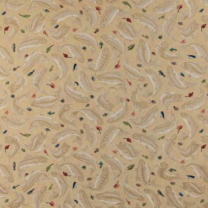 D2680 Fishing Khaki by Charlotte Fabric Novelty Tapestry 62% Cotton, 38% Polyester Made In USA Exceeds 100,000 Wyzenbeek Rubs </p><p>Repeat: Horizontal 48" x Vertical 29" 54 Inches - Fabric Carolina -