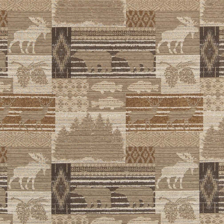 D2687 Moose Neutral by Charlotte Designer Fabric Novelty Tapestry 95% Polyester, 5% Rayon Asia Exceeds 100,000 Wyzenbeek Rubs </p><p>Repeat: Horizontal 14.5" x Vertical 13" 54 Inches - Swanky Fabrics -