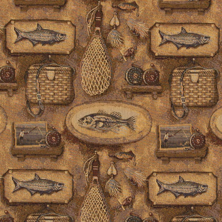 D2698 Big Catch by Charlotte Fabric Novelty Tapestry 51% Polyester, 49% Cotton Asia Exceeds 42,000 Wyzenbeek Rubs </p><p>Repeat: Horizontal 13.75" x Vertical 14.75" 54 Inches - Fabric Carolina -