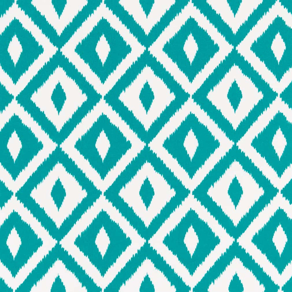 D2714 Teal by Charlotte Designer Fabric Patio Prints II 100% Spun Polyester Asia Exceeds 60,000 Wyzenbeek Rubs </p><p>Repeat: Horizontal 4.5" x Vertical 4.5" 54 Inches - Swanky Fabrics -