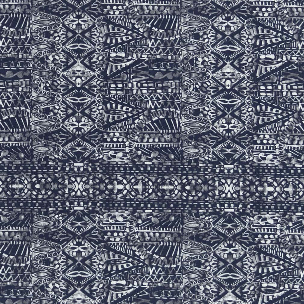 D2755 Midnight by Charlotte Fabric Patio Prints II 100% Spun Polyester Asia Exceeds 60,000 Wyzenbeek Rubs </p><p>Repeat: Horizontal 11" x Vertical 16.5" 54 Inches - Fabric Carolina -