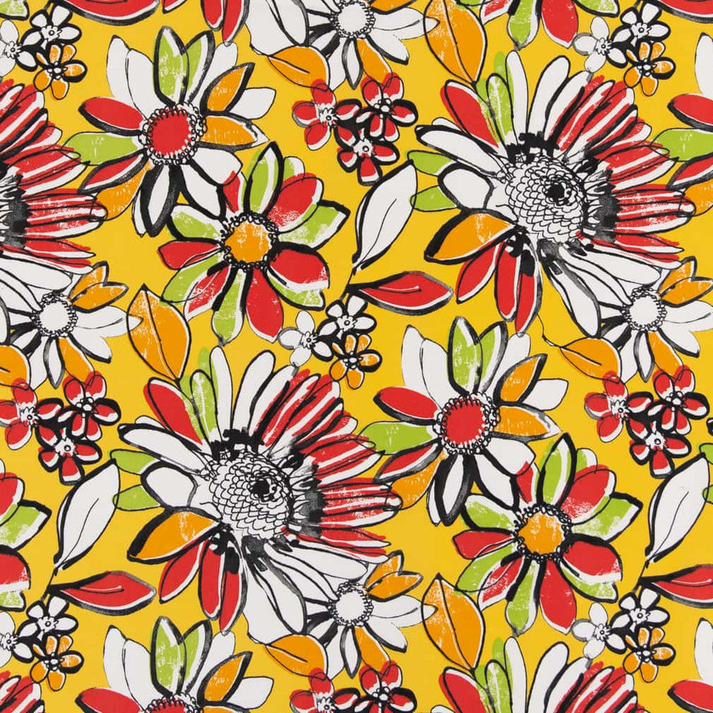D2769 Canary by Charlotte Fabric Patio Prints II 100% Spun Polyester Asia Exceeds 60,000 Wyzenbeek Rubs </p><p>Repeat: Horizontal 25.5" x Vertical 25.5" 54 Inches - Fabric Carolina -