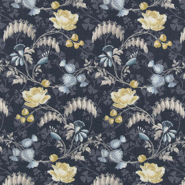D2935 Indigo by Charlotte Fabric Crypton Prints 100% Polyester Asia Exceeds 60,000 Wyzenbeek Rubs </p><p>Repeat: Horizontal 11" x Vertical 18.5" 54 Inches - Fabric Carolina -