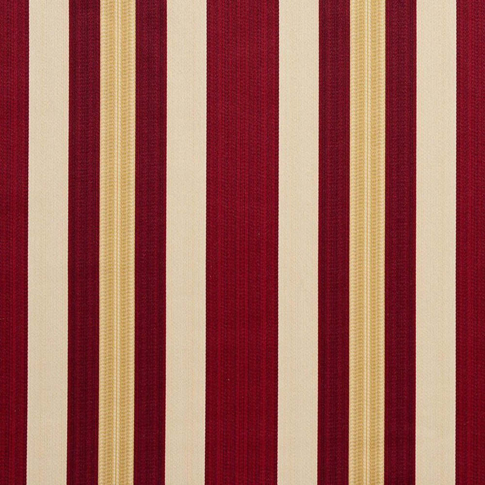 D302 Ruby Noble Stripe by Charlotte Fabric Old World Classics 70% Polyester, 30% Cotton Spain Exceeds 30,000 Wyzenbeek Rubs (Heavy Duty) Horizontal: 7" 54 Inches - Fabric Carolina -