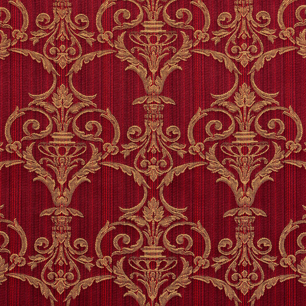 D307 Ruby Victorian by Charlotte Fabric Old World Classics 70% Polyester, 30% Cotton Spain Exceeds 30,000 Wyzenbeek Rubs (Heavy Duty) Horizontal: 7" x Vertical: 9" 54 Inches - Fabric Carolina -