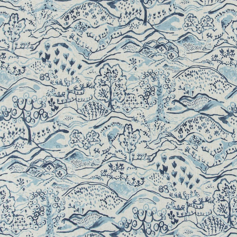 D3335 Indigo by Charlotte Fabric Linen Prints 95% Polyester, 5% Linen Asia Exceeds 100,000 Wyzenbeek Rubs (Heavy Duty) </p><p>Repeat: Horizontal 28" x Vertical 27.5" 54 Inches - Fabric Carolina -