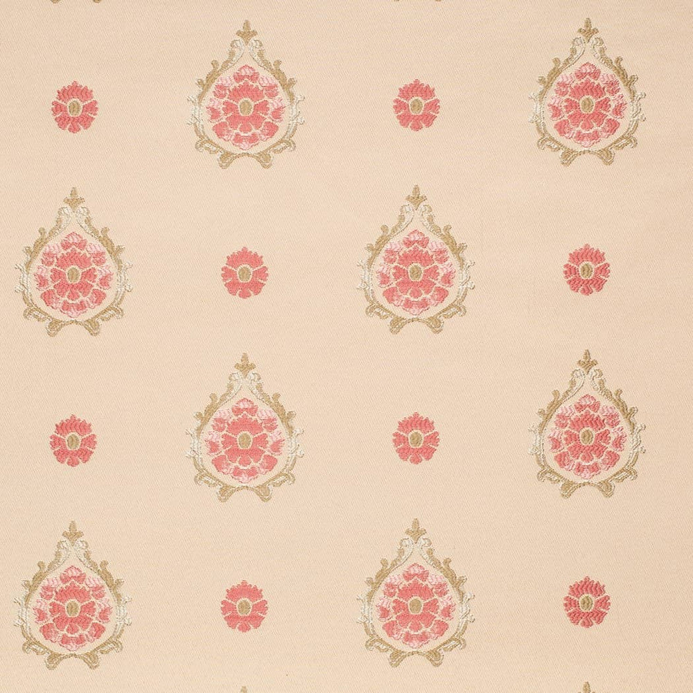 D4412 Aurora Coral by Charlotte Designer Fabric Vintage Damask 100% Polyester Asia </p><p>Repeat: Horizontal 7.5" x Vertical 7" 54 Inches - Swanky Fabrics -