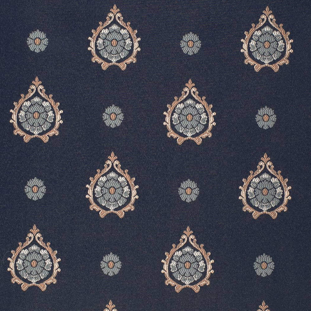 D4418 Aurora Navy by Charlotte Fabric Vintage Damask 100% Polyester Asia </p><p>Repeat: Horizontal 7.5" x Vertical 7" 54 Inches - Fabric Carolina -