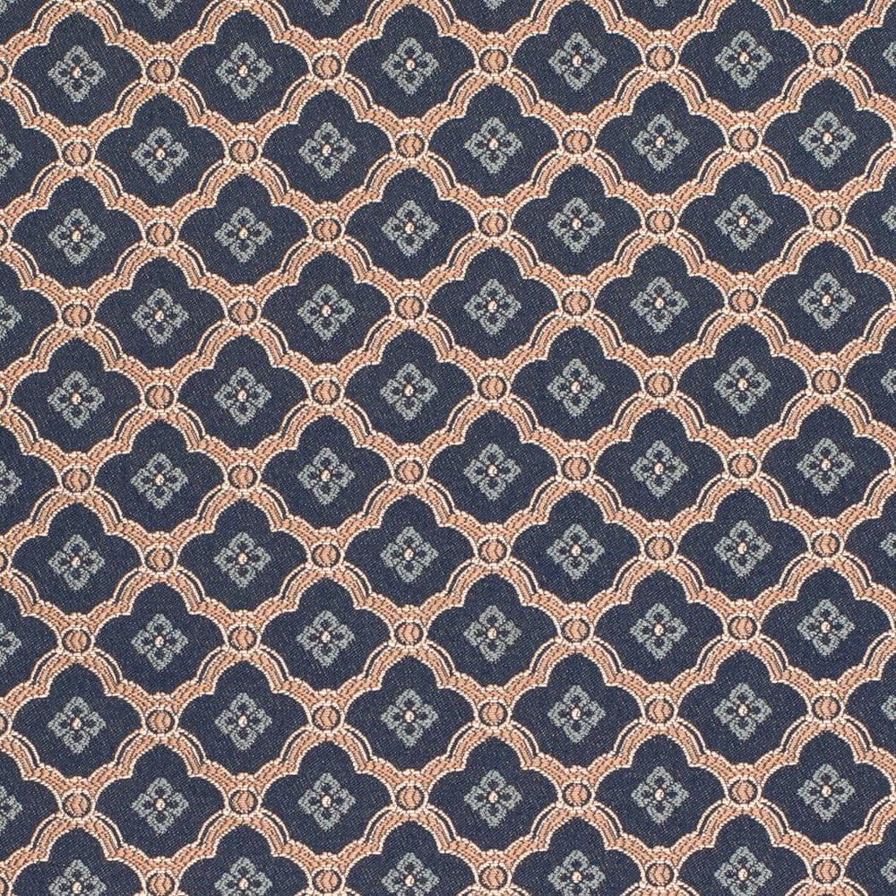 D4446 Mae Navy by Charlotte Designer Fabric Vintage Damask 100% Polyester Asia </p><p>Repeat: Horizontal 2" x Vertical 2" 54 Inches - Swanky Fabrics -
