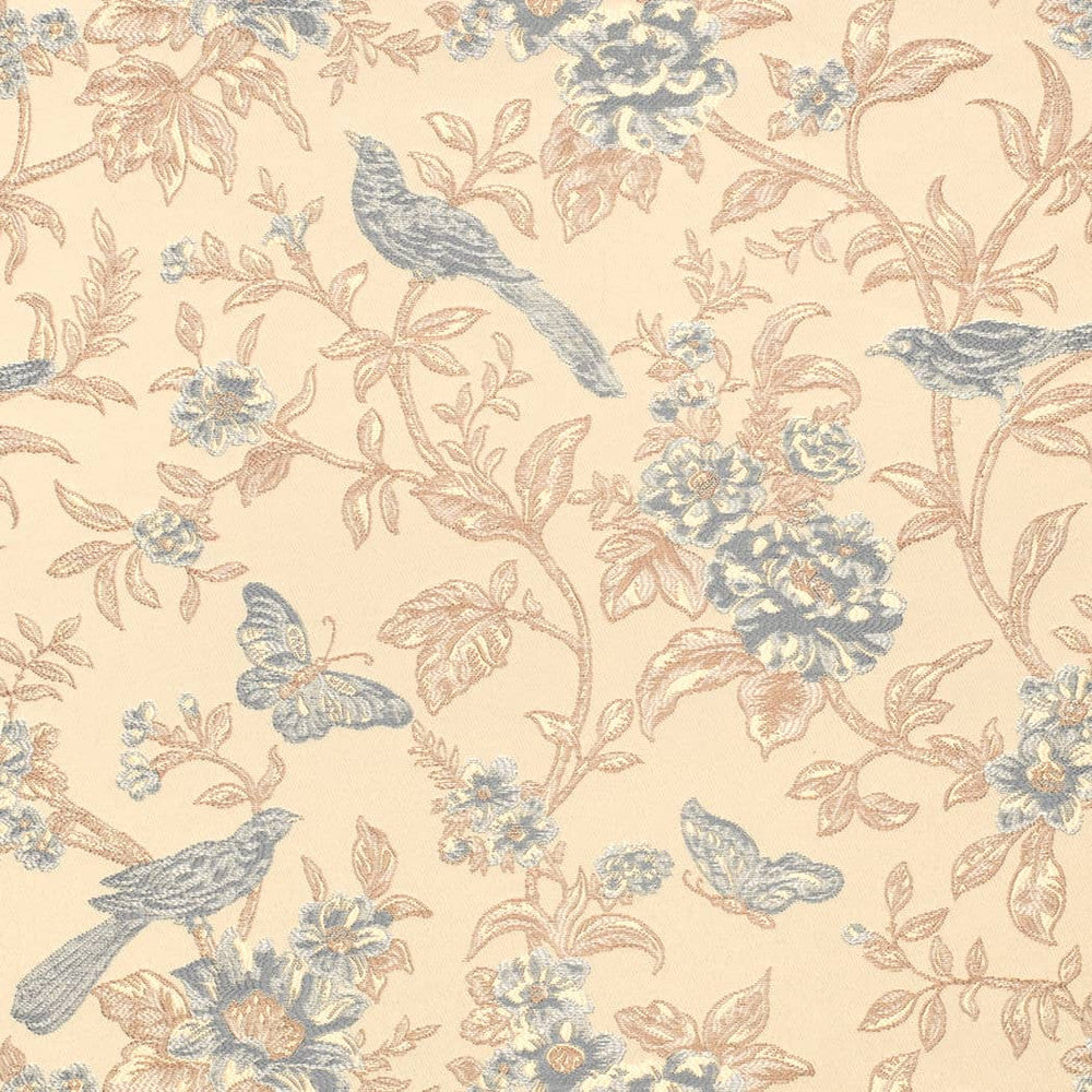 D4448 Eden Chambray by Charlotte Designer Fabric Vintage Damask 100% Polyester Asia </p><p>Repeat: Horizontal 14.75" x Vertical 14.25" 54 Inches - Swanky Fabrics -