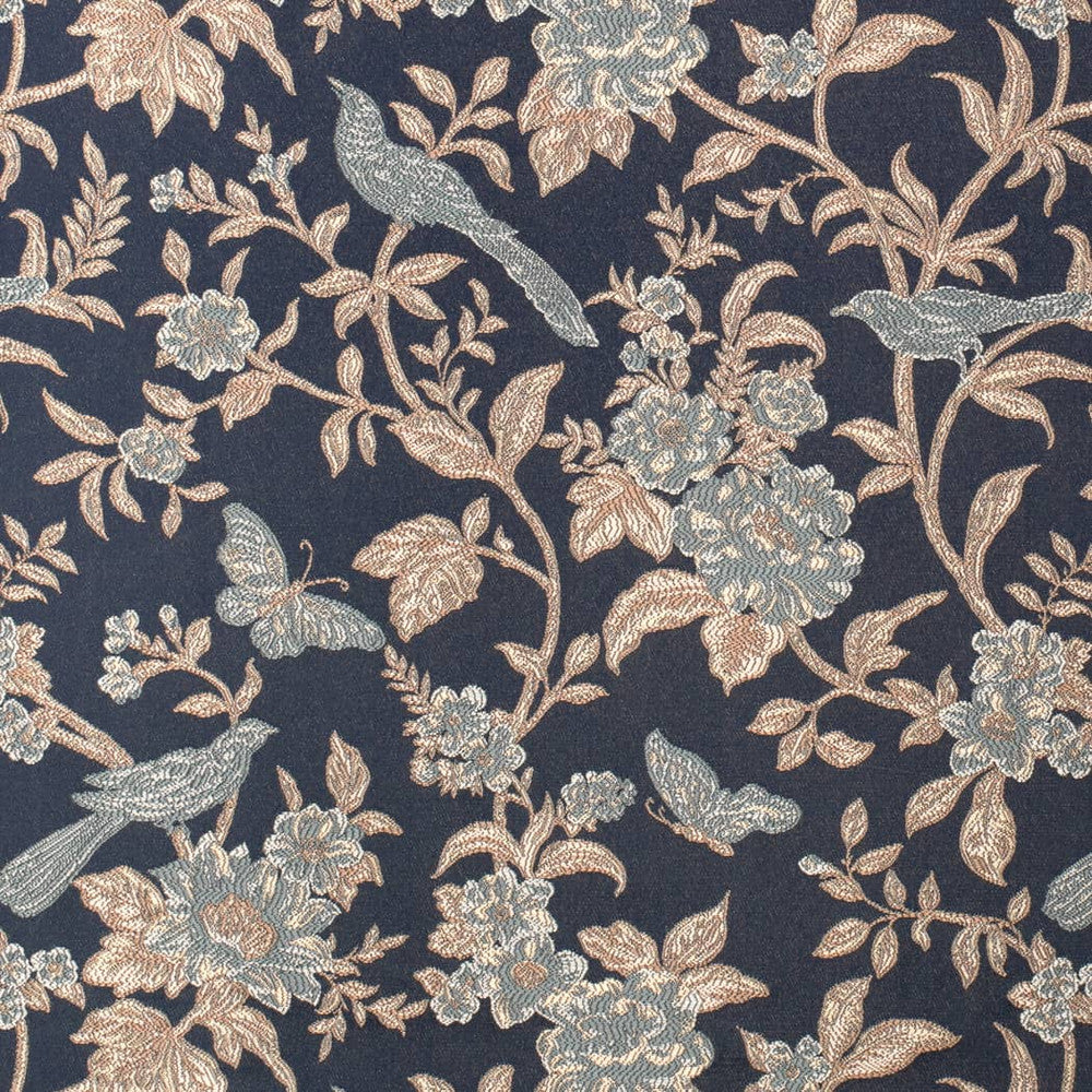 D4453 Eden Navy by Charlotte Designer Fabric Vintage Damask 100% Polyester Asia </p><p>Repeat: Horizontal 14.75" x Vertical 14.25" 54 Inches - Swanky Fabrics -
