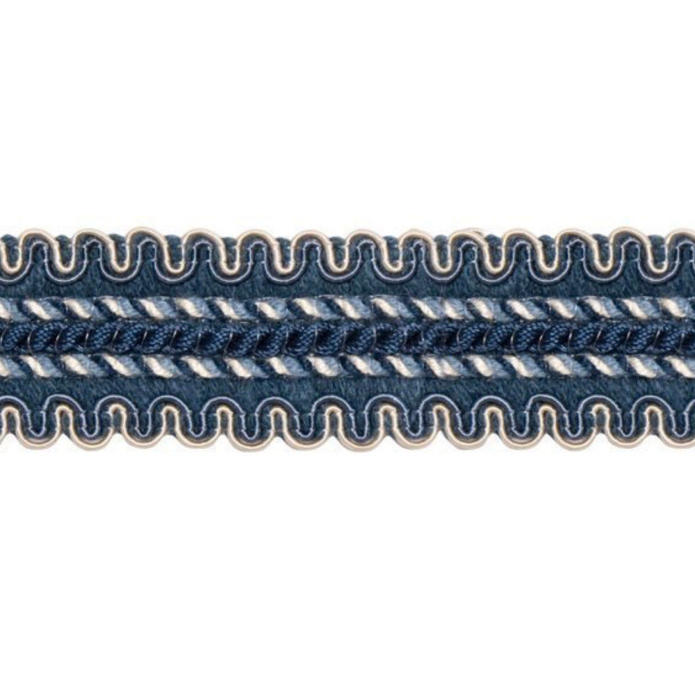 04029 Blue by Europatex Fabric Portofino 50% Viscose, 50% Cotton 1.25 inches - Fabric Carolina -