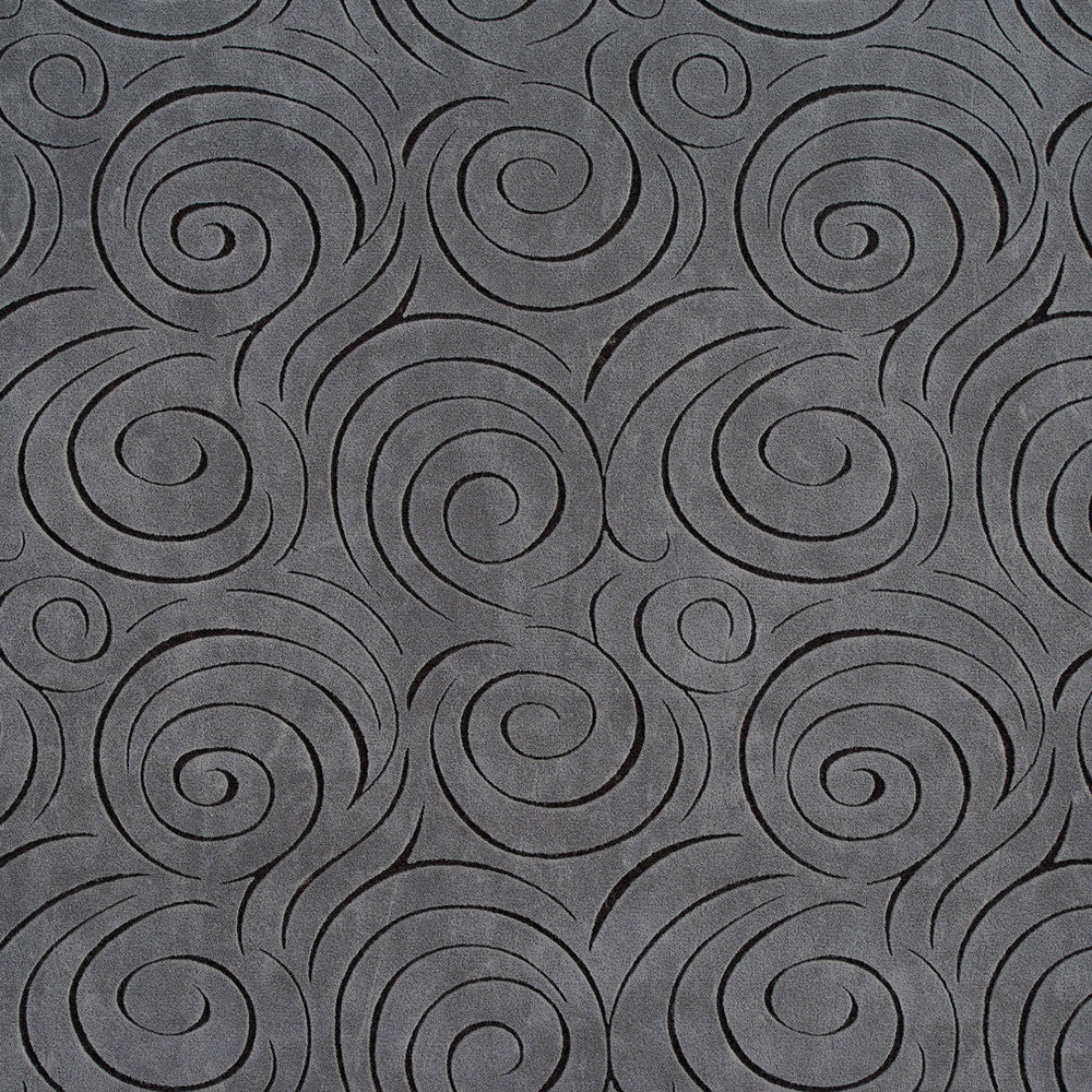 D538 Graphite Swirl by Charlotte Fabric Microfibers II 100% Nylon Microfiber Made In USA Exceeds 200,000 Wyzenbeek Rubs (Heavy Duty) Horizontal: 7.5" x Vertical: 6.5" 54 Inches - Fabric Carolina -